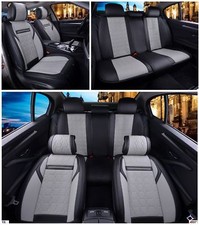 Per Fiat Mercedes Renault Coprisedili Nero Grigio Bicolore 5Pz  Ecopelle Set 