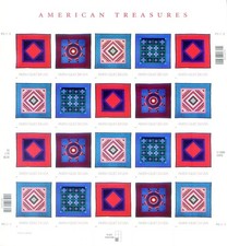 USA. 2001 Trapunte Amish. Mini foglio.