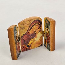 Icona Sacra Trittico Legno
