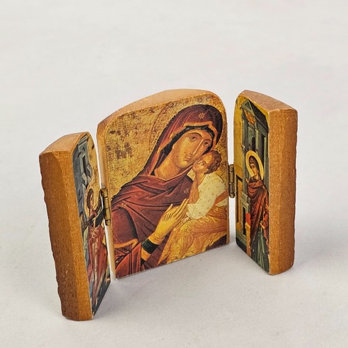 Icona sacra trittico legno - sacra,
