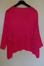 Maglione cardigan Frankie Morello taglia L 46 rosa brillante manica 3/4 w nuovo SOGNO!