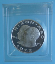 CINA MEDAGLIA 1972 VISITA PRESIDENTE NIXON ARGENTO PROOF COLLEZIONE NUMISMATICA