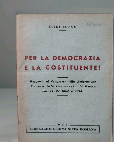 Luigi longo per democrazia - longo,, la