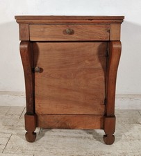 ANTICO COMODINO IMPERO epoca 1800 BAFFO Legno Noce CASSETTO ANTA Old Night Table