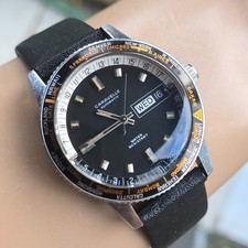 Vintage BULOVA CARAVELLE men's automatic watch day/date GMT swiss 1973