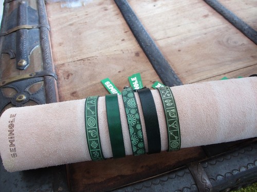 Bracciale pelle verde - bracciale,