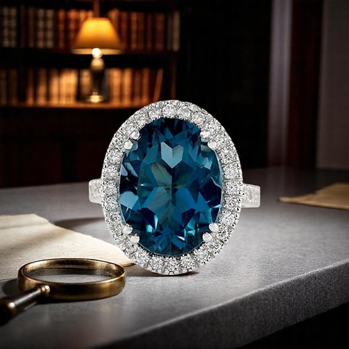 Anello con diamanti topazio