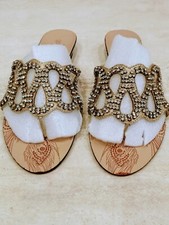 Sandali Gioiello Strass Dorati Vintage N 39 40