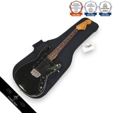 Chitarra elettrica vintage Fender Musicmaster 1977 nera con custodia morbida