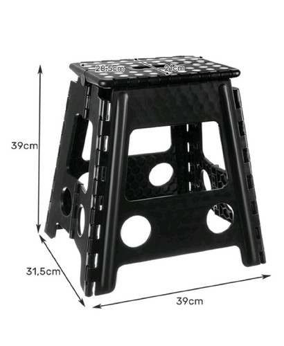 Sgabello pieghevole 39cm nero - sgabello,