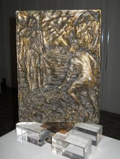 Pericle Fazzini: Dante incontra Virgilio. Bassorilievo in bronzo