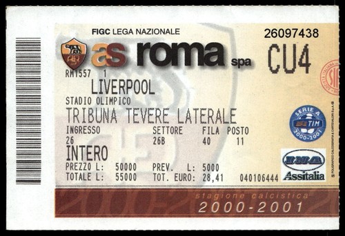 Biglietto 2000 roma vs - 2000/01,