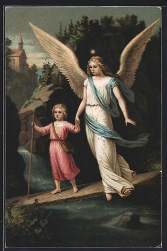 Cartolina angelo custode - angelo,