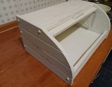 Portapane in Legno. Bianco .