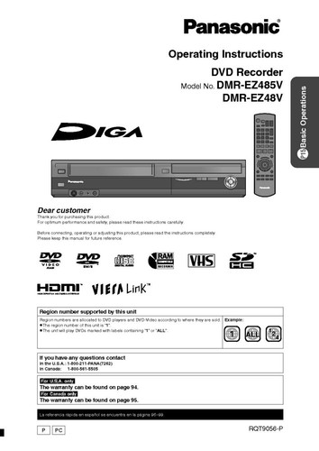 Panasonic dmr ez48v ex485v - panasonic, dmr-ez48v