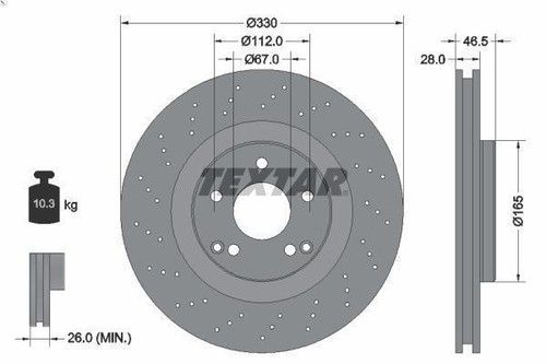 Disco freno textar 92119805 - 1x,