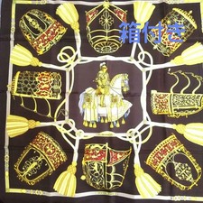 Sciarpa in pelle con naso HERMES Carre 90 marrone seta