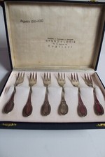 L68-6 FORCHETTE DOLCE-ARGENTO 800-STILE IMPERO-DESSERT RICETTA TAVOLA POSATA