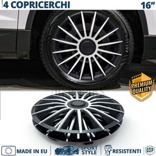 4 Copricerchi per Ford Focus 2 04-08 16'' Coppette Silver e Nere 15 Razze MADE I