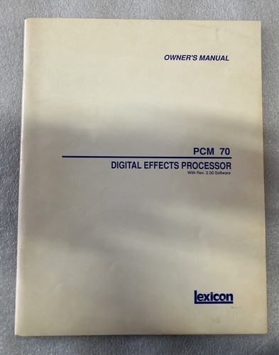 Pcm owner manual - 70,
