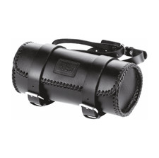 Barilotto borsello forcella moto porta attrezzi custom universale in vero cuoio