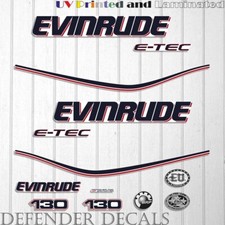 Set adesivi decalcomania motore fuoribordo Evinrude 130cv ETEC 2009-2013 bianco cappuccio