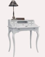 SCRIVANIA-SCRITTOIO IN PIOPPO 6 CASSETTI+PIANO ESTRAIBILE LACCATA BIANCA 3107B