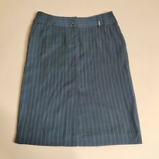 Vintage Pennypull Max Mara Black Skirt Size 12 Gonna Jupe Falda Rock Pin Stripes