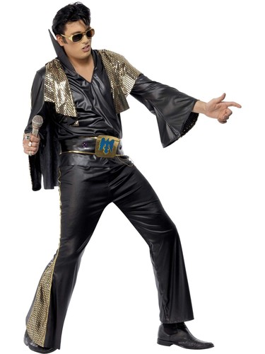 Costume elvis nero oro - costume, e