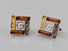 Orecchini ambra in argento 925