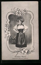 Cartolina Gretchen Veroni, bravissima jodler svizzera 1906 