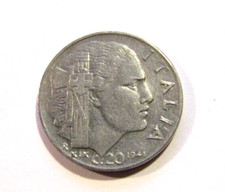 Italy 1941 Yr.XIX 20 Centesimi