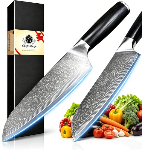 Coltello cucina damascato - coltello,