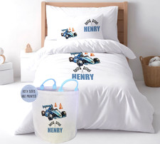 Set piumone personalizzato per bambini LITTLE RACER, federa, articolo camera da letto asilo
