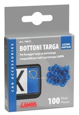 Kit 100 Bottoni Bottoncini Azzurri Blu per Fissaggio Targa Auto Moto - C19915