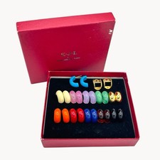 Vintage KJL Kenneth Jay Lane Signed 12 Piece Interchangeable Hoop Earrings Set