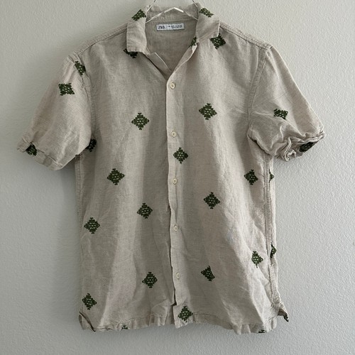 Zara camicia uomo - media, beige