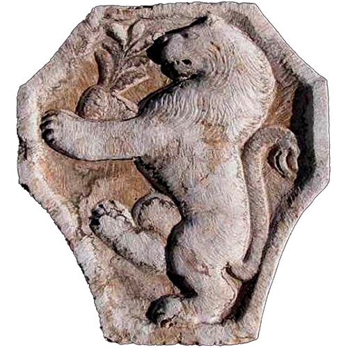 Stemma pietra con leone - con,