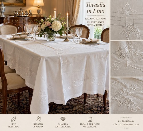 Antica tovaglia corredo in - antica,
