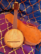 Antico mandolino banjo anni 20 PICCOLO BRUNO & SON, NY 22" BANJOLIN da restaurare