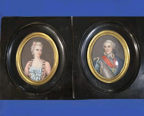 Coppia ritratti miniatura - coppia,