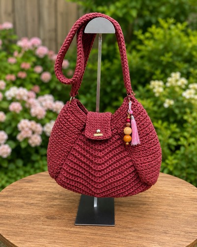 Borsa all uncinetto fatta - all'uncinetto, a
