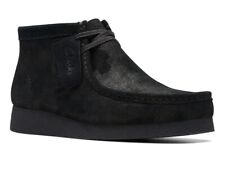 Scarpe stivali mocassino uomo Clarks Wallabee Evo BT nero scamosciato misura G prezzo consigliato £ 160