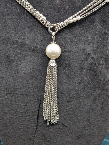Collana lunga nappa argento