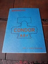 MOTORE CONDOR A8F GUIDETTI USO MANUTENZIONE ENGINE SECONDA EDIZIONE 1959