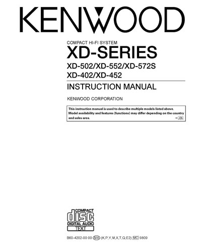 Kenwood 502 552 - xd-502, xd-552