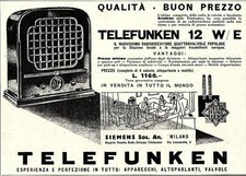 PUBBLICITA' 1930 TELEFUNKEN