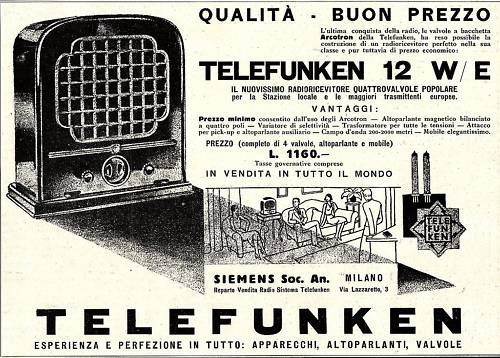 Pubblicita 1930 telefunken - 1930,