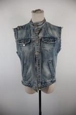 DSQUARED2 JEANS GIUBBINO GIACCA DONNA Tg. M WOMAN JACKET COTONE DENIM SMANICATO