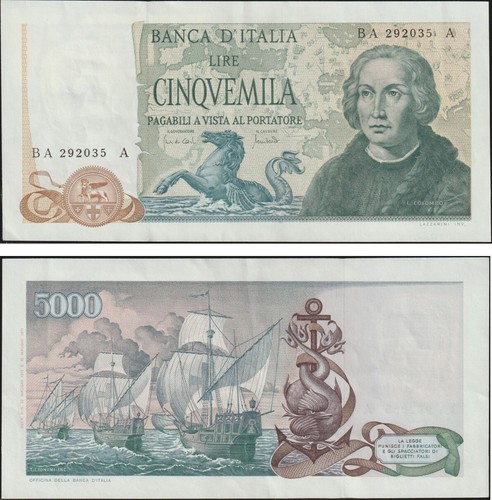 5000 lire 1971 colombo - 5000, 20/5/1971